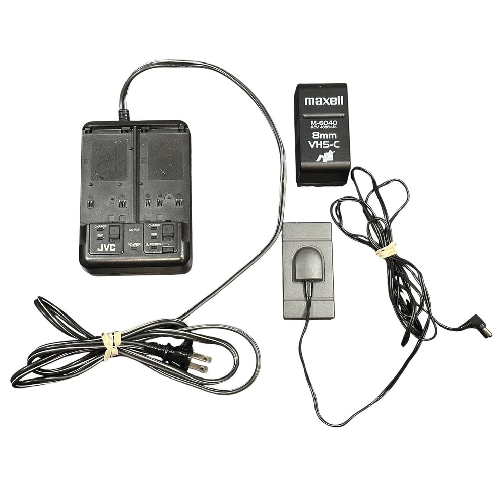 JVC Lot W/ AA-V35U  Battery Adapter Charger Maxwell VHS Battery Power Adapter